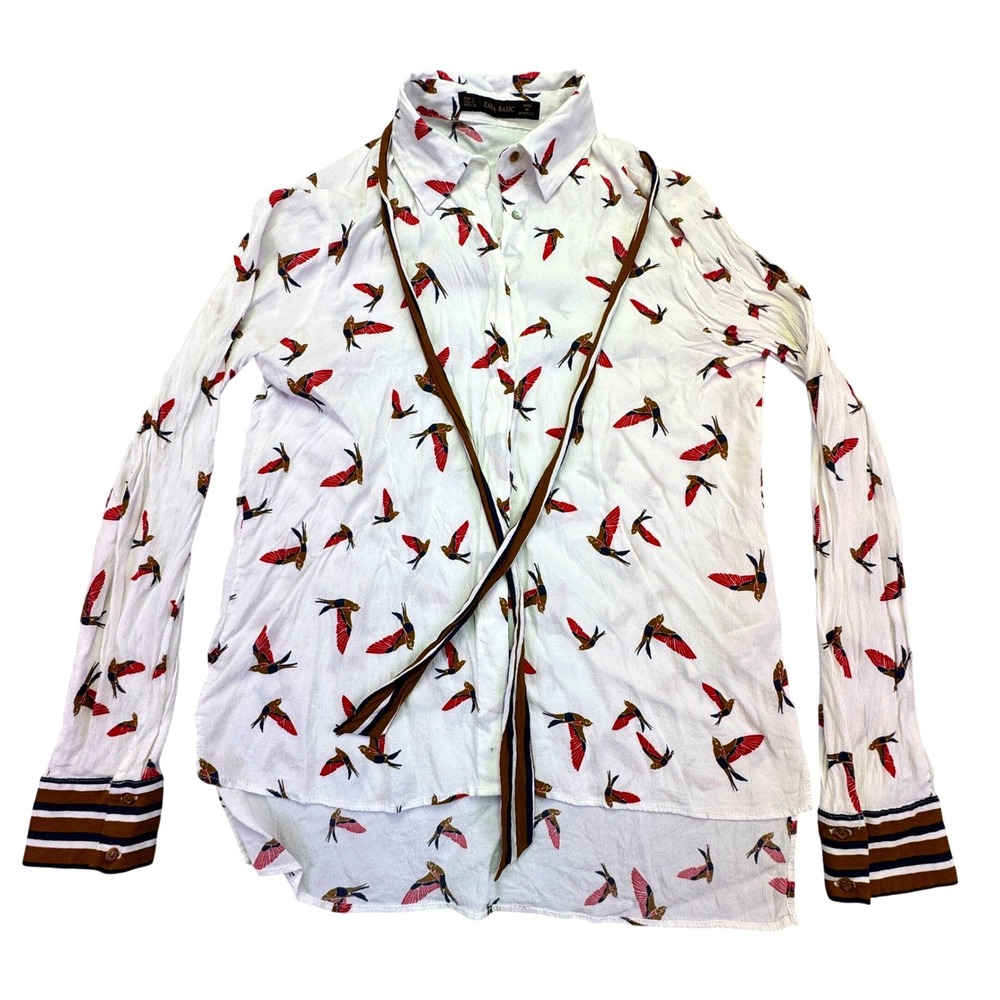 Zara Basic Button Down Shirt Women's Small White … - image 1